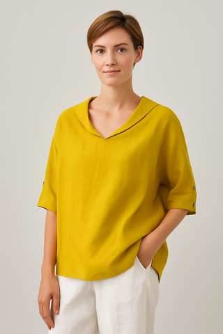 Damenbluse – Kurzarm in Oversize-Passform, luftig & modern