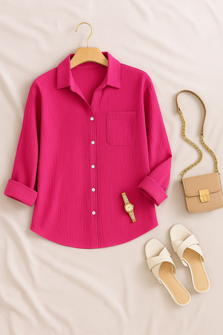 Damenbluse – Oversized im Sommerstil, luftig & modern