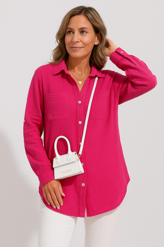 Damenbluse – Oversized im Sommerstil, luftig & modern