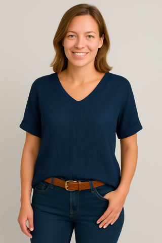 Damen Oberteille – V-Ausschnitt im Sommerstil, bequem & schick