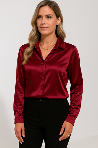 Damen Bluse – Langarm mit Knopfleiste, elegant & vielseitig