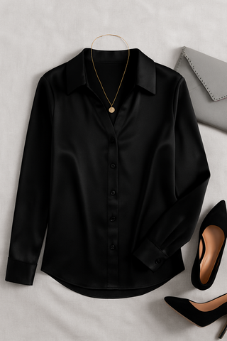 Damen Bluse – Langarm mit Knopfleiste, elegant & vielseitig