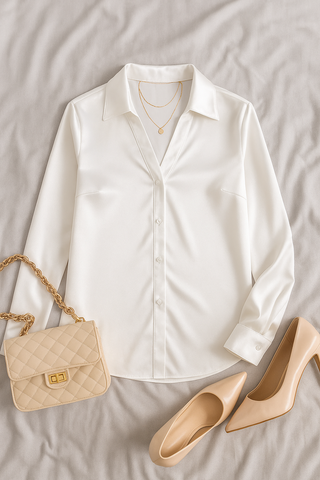Damen Bluse – Langarm mit Knopfleiste, elegant & vielseitig