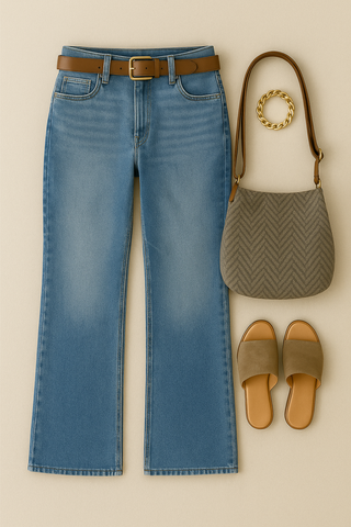 Damenjeans – Weite Denim-Jeans, trendig & bequem