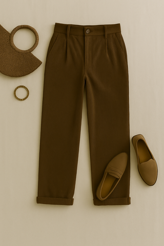 Damenhose – Gerade Form aus weichem Stoff, elegant & vielseitig