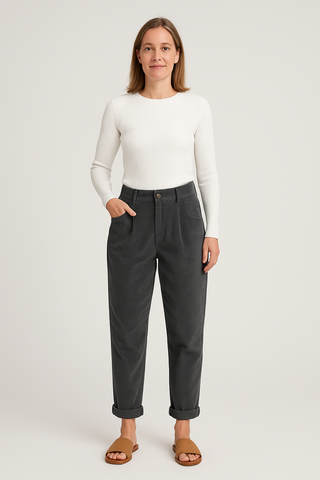 Damenhose – Gerade Form aus weichem Stoff, elegant & vielseitig