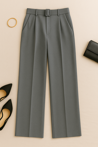 Damenhose – High Waist mit Falten, elegant & weit geschnitten
