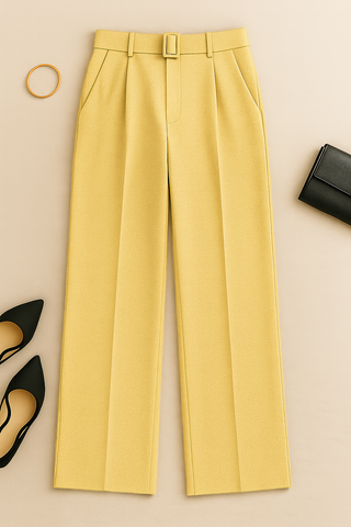 Damenhose – High Waist mit Falten, elegant & weit geschnitten