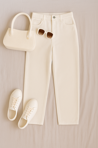 Damenhose – Weit geschnitten aus Stretch, bequem & lässig