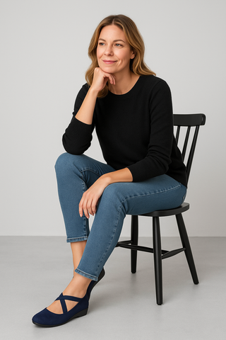 Damen Ballerinas mit Keilabsatz – Sommerleicht, elegant & bequem