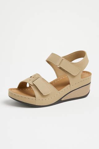 Damensandalen – Keilabsatz, verstellbar & bequem