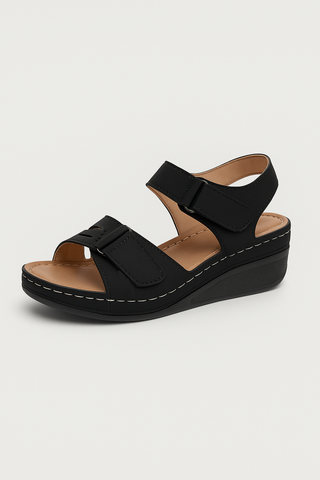 Damensandalen – Keilabsatz, verstellbar & bequem