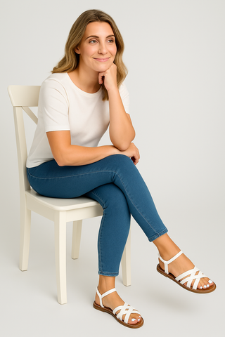 Damensandalen – Flach mit Riemchen, luftig & bequem