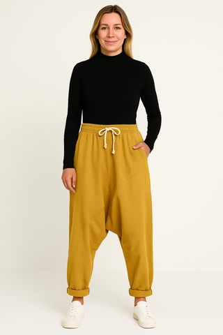 Damenhose – Sarouel-Stil aus Viskose, elegant & bequem