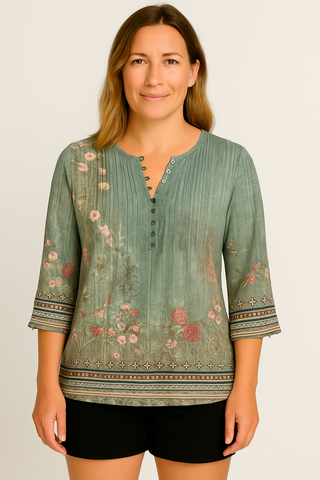 Damen Bluse – Im Baumwoll-Look, elegant & bequem