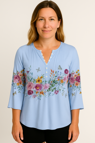 Damen Bluse – Im Baumwoll-Look, elegant & bequem