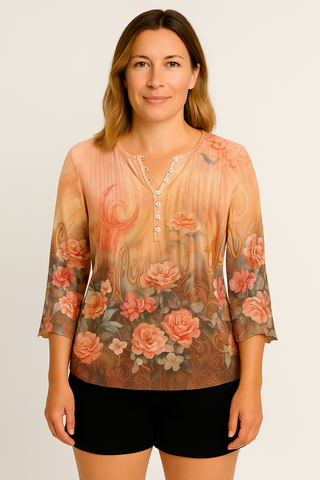 Damen Bluse – Im Baumwoll-Look, elegant & bequem