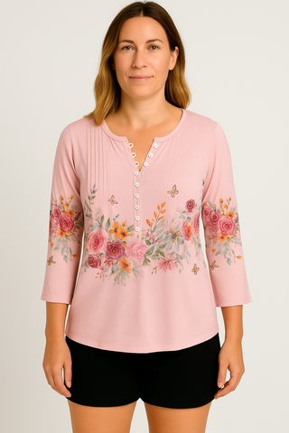 Damen Bluse – Im Baumwoll-Look, elegant & bequem