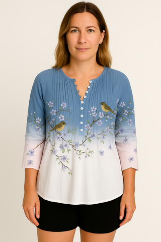 Damen Bluse – Im Baumwoll-Look, elegant & bequem