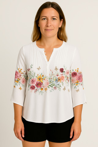 Damen Bluse – Im Baumwoll-Look, elegant & bequem