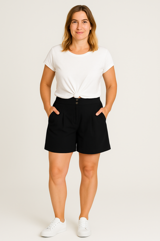 Damenshorts – Hohe Taille aus Leinen, luftig & elegant