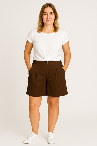 Damenshorts – Hohe Taille aus Leinen, luftig & elegant