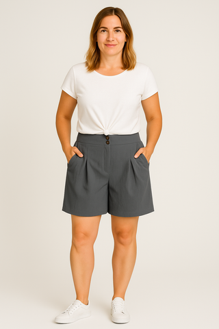 Damenshorts – Hohe Taille aus Leinen, luftig & elegant