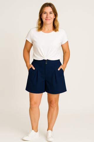 Damenshorts – Hohe Taille aus Leinen, luftig & elegant