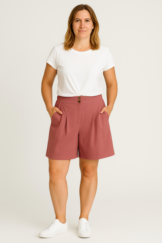 Damenshorts – Hohe Taille aus Leinen, luftig & elegant