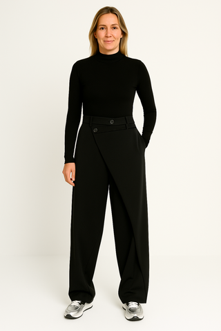 Damenhose – Asymmetrisch im Leinen-Look, stilvoll & bequem