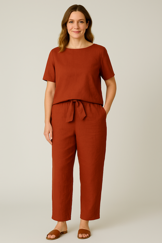 Damen Set – Zweiteiler aus Leinenstil, modern & luftig