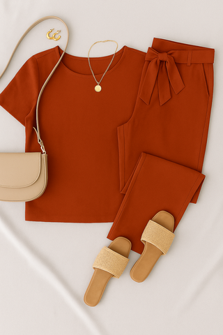 Damen Set – Zweiteiler aus Leinenstil, modern & luftig