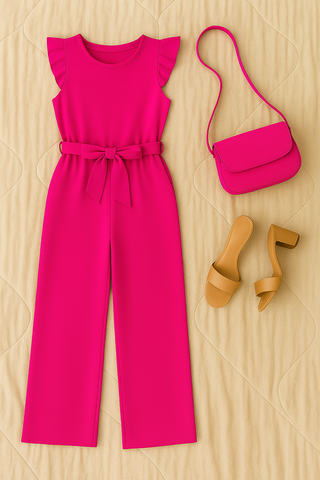 Damen Jumpsuit – Eleganter Einteiler im Viskose-Look, feminin & bequem