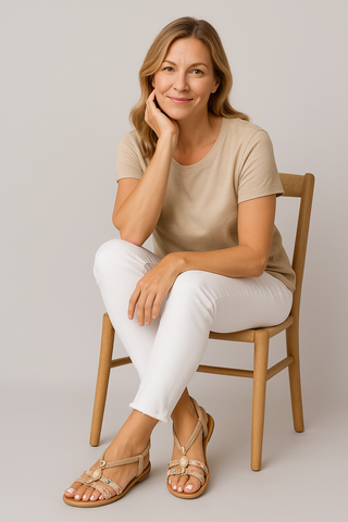 Damensandalen – Flanell im Boho-Stil, bequem & vielseitig