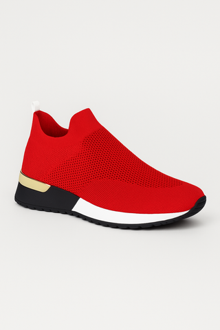 Damenschuhe – Slip-On Sneaker aus Mesh, luftig & bequem