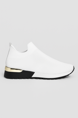 Damenschuhe – Slip-On Sneaker aus Mesh, luftig & bequem