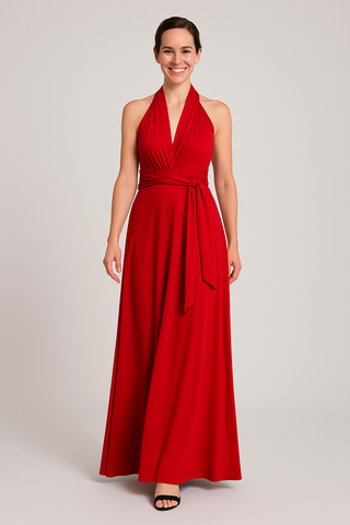 Damenkleid – Wickel-Design im Leinen-Look, elegant & luftig