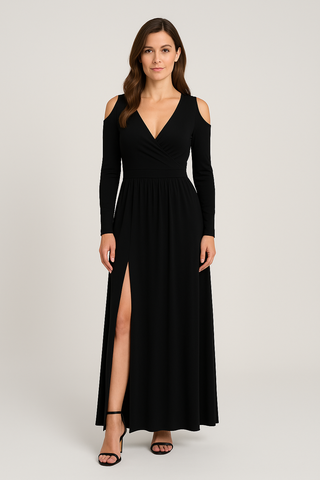 Damenkleid – Bodenlang aus Baumwollmischung, elegant & bequem