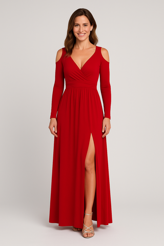 Damenkleid – Bodenlang aus Baumwollmischung, elegant & bequem