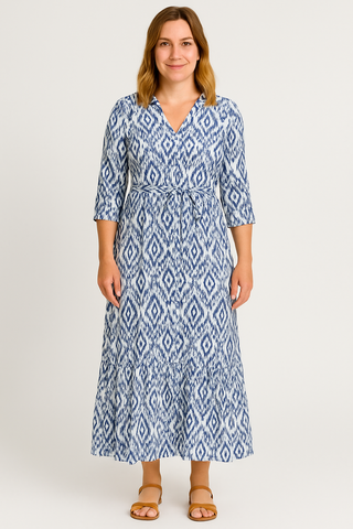 Damen Maxikleid – Baumwollmischung, luftig & elegant