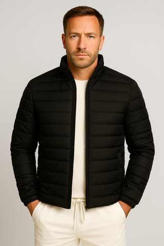 Herrenjacke – Steppstil aus Funktionsmaterial, modern & wärmend