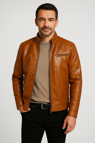 Herrenjacke – Winddicht aus Leder, robust & stilvoll