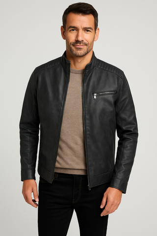 Herrenjacke – Winddicht aus Leder, robust & stilvoll