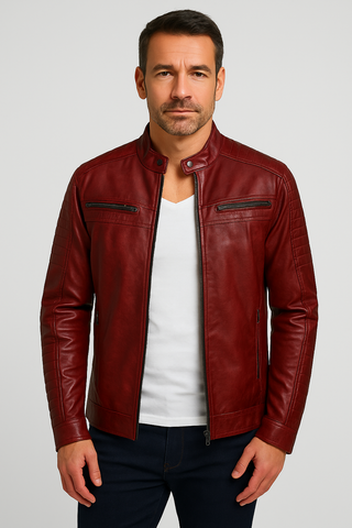 Herrenjacke – Winddicht aus Leder, robust & stilvoll