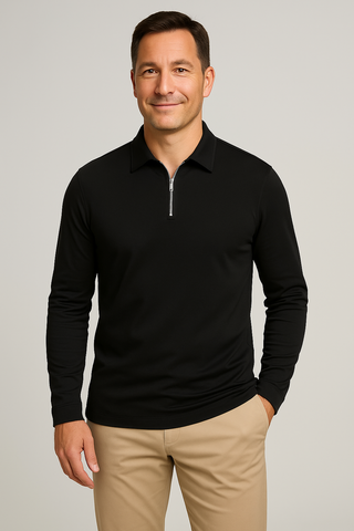 Herrenshirt – Zip-Design aus Baumwolle, sportlich & bequem