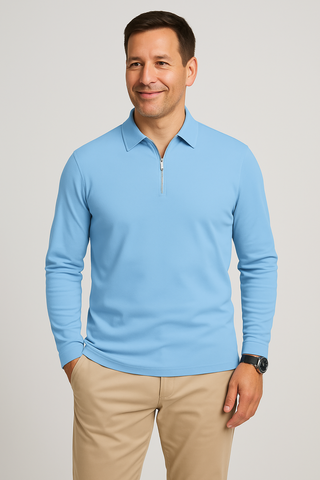 Herrenshirt – Zip-Design aus Baumwolle, sportlich & bequem