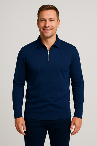 Herrenshirt – Zip-Design aus Baumwolle, sportlich & bequem