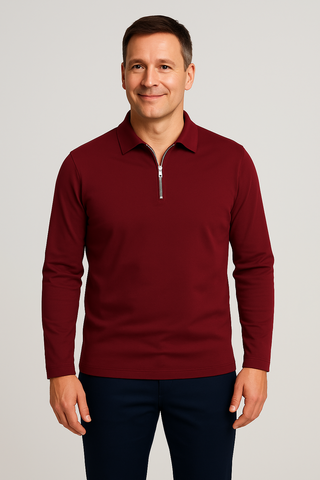 Herrenshirt – Zip-Design aus Baumwolle, sportlich & bequem