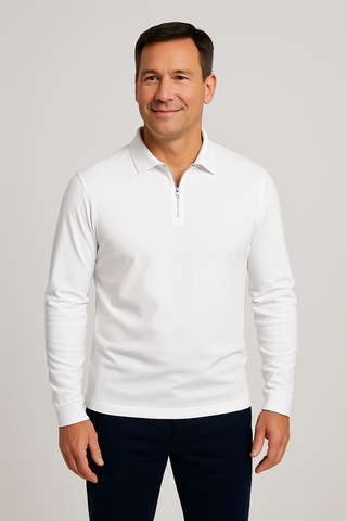 Herrenshirt – Zip-Design aus Baumwolle, sportlich & bequem