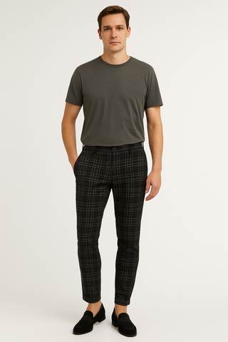 Herren Chinohose – Karomuster aus Baumwolle, bequem & stilvoll